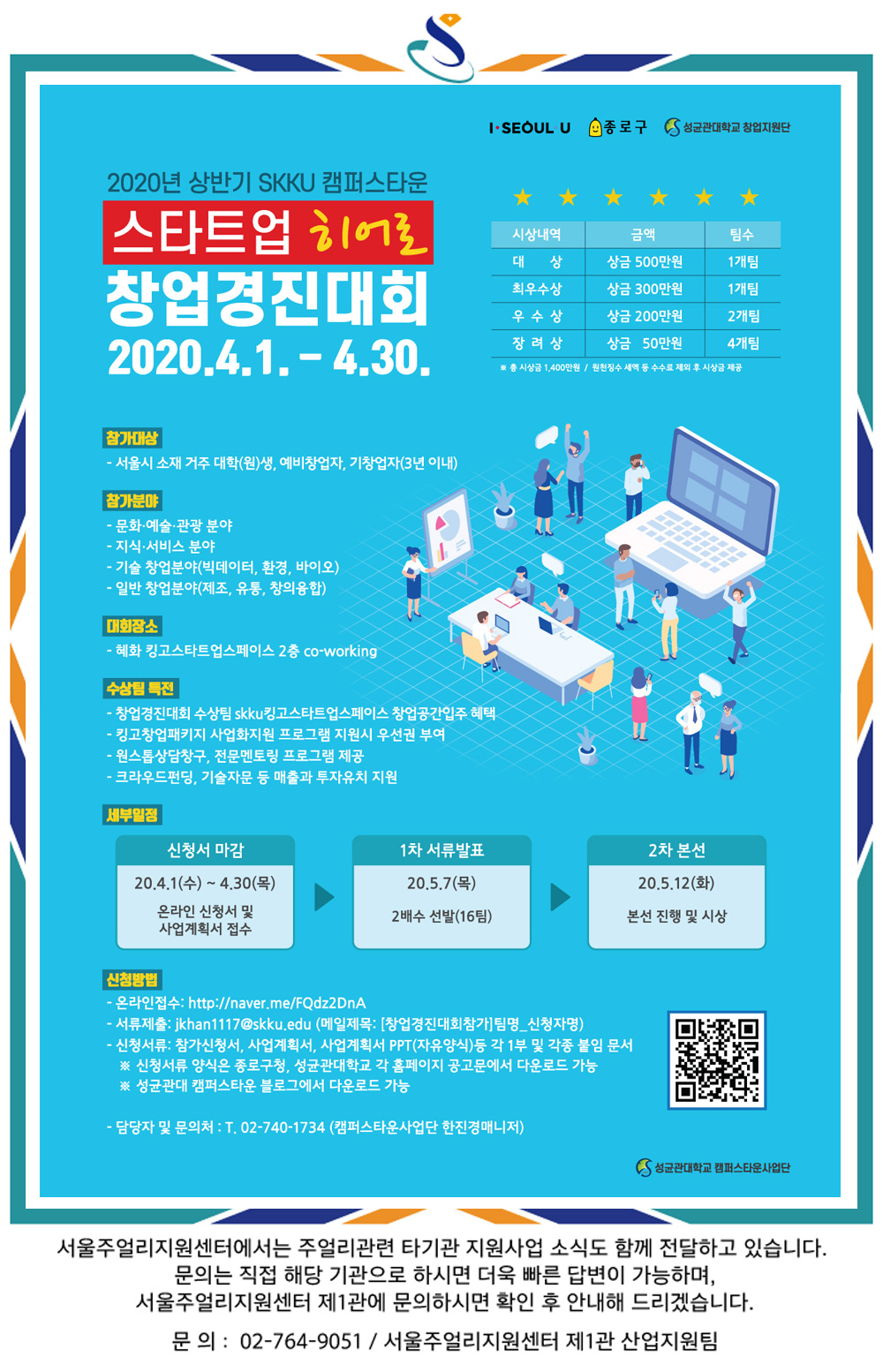 2020년 상반기 성균관대학교 캠퍼스타운 스타트업 히어로 창업경진대회 개최 